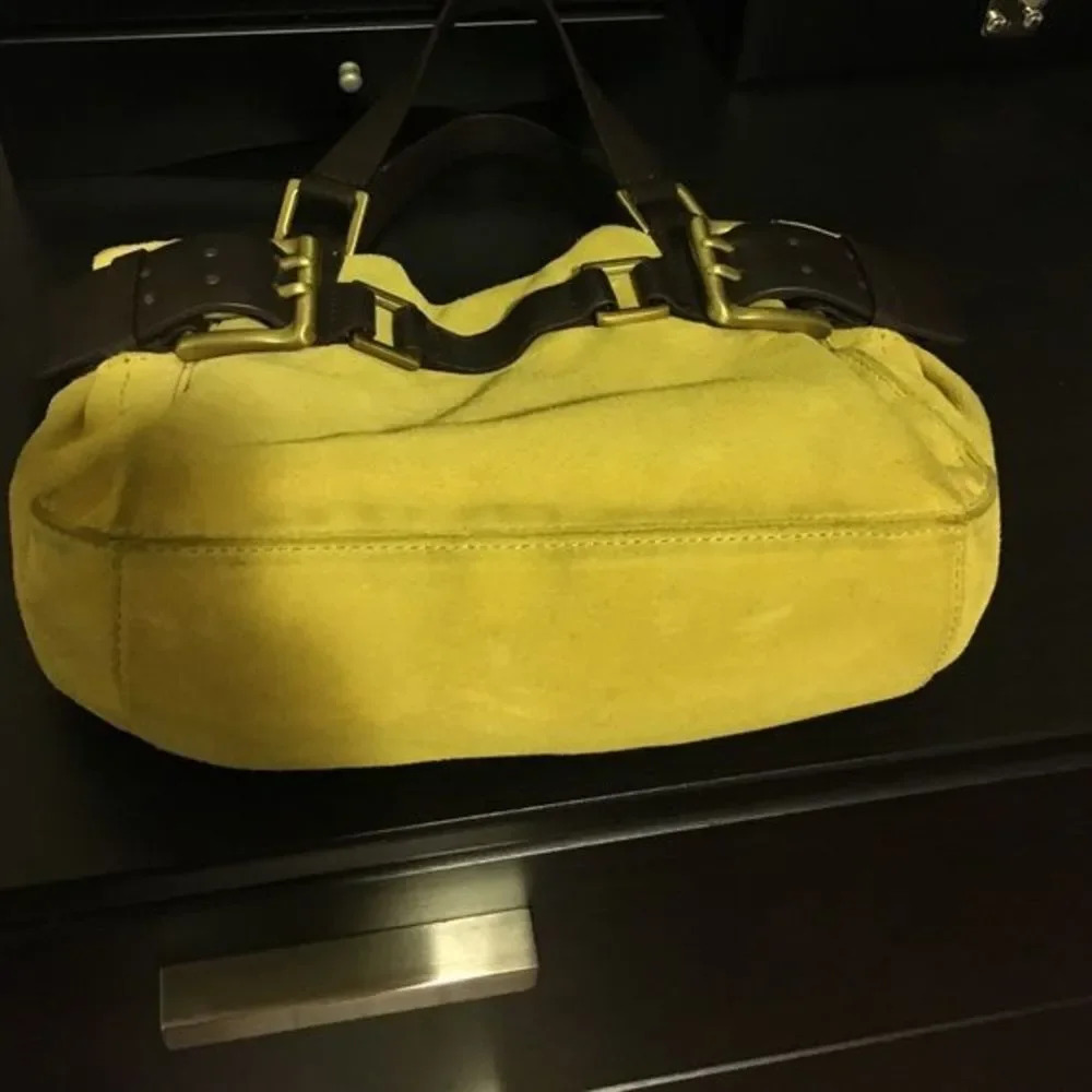 LAST CHANCE DKNY vintage yellow suede purse - Picture 5 of 5
